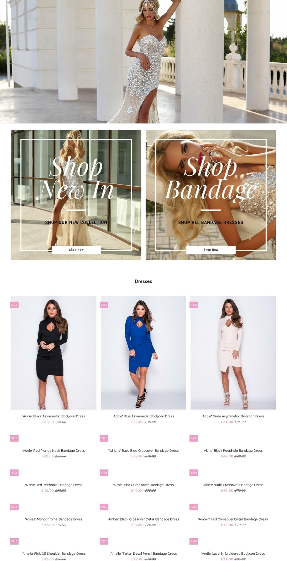 tinos-boutique.com — Shopify storefront screenshot