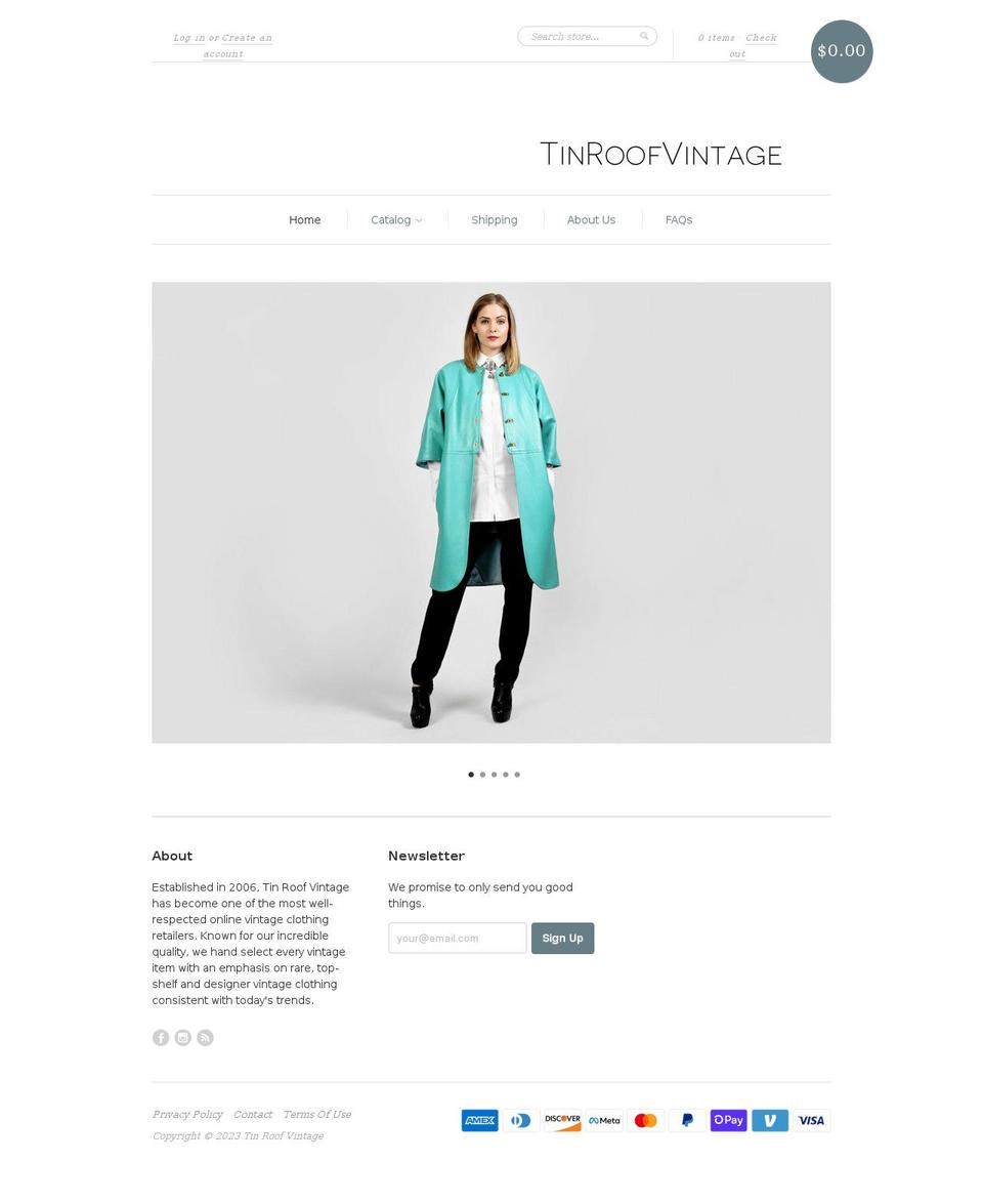 tinroofvintage.myshopify.com shopify website screenshot