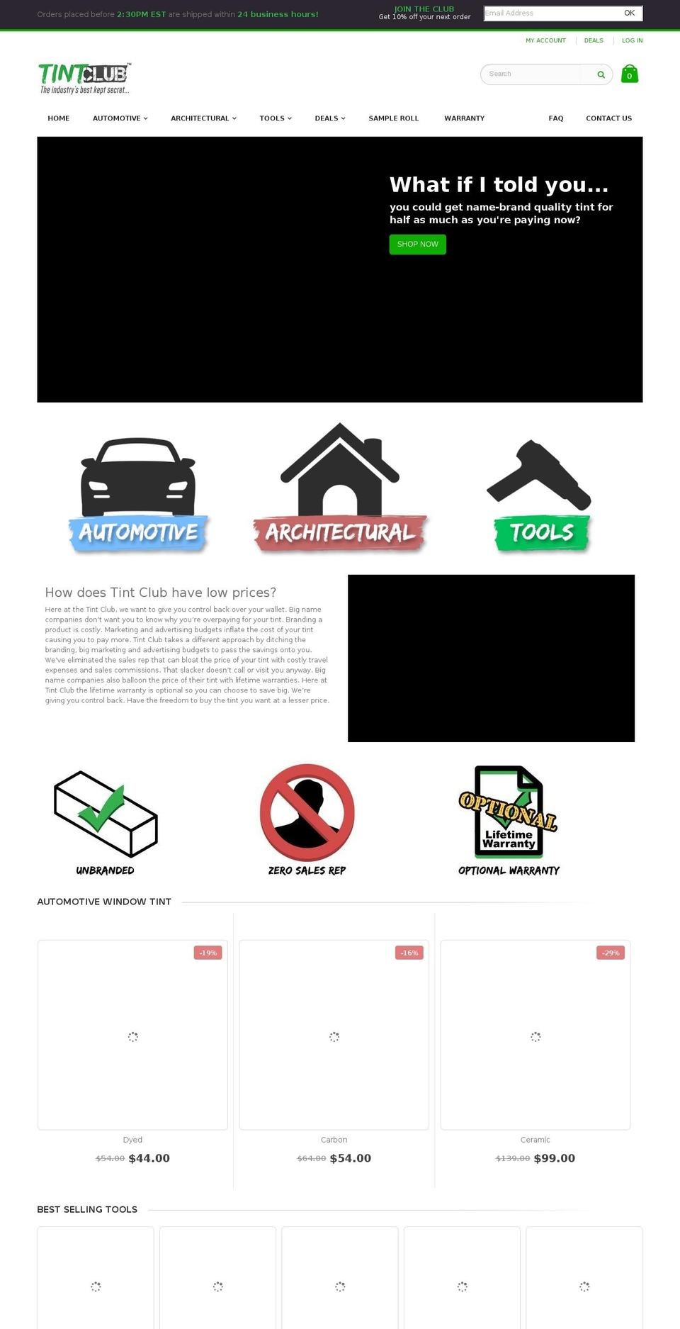 tintclub.com shopify website screenshot