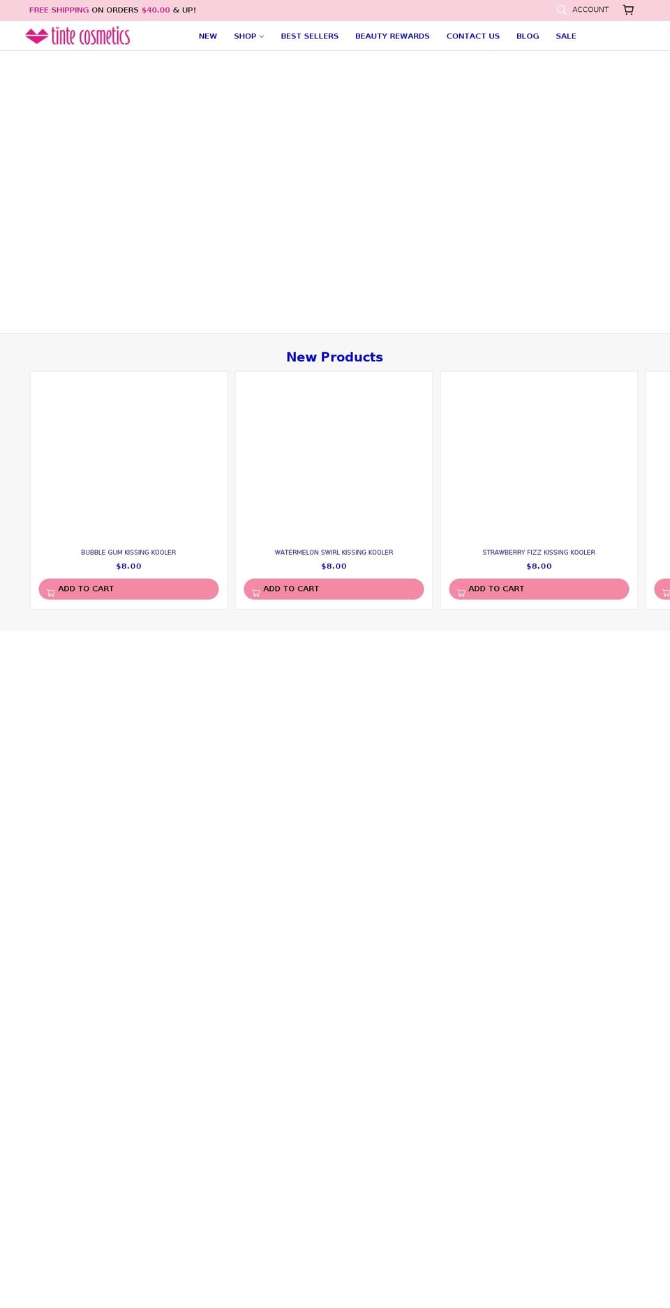 tintecosmetics.com shopify website screenshot