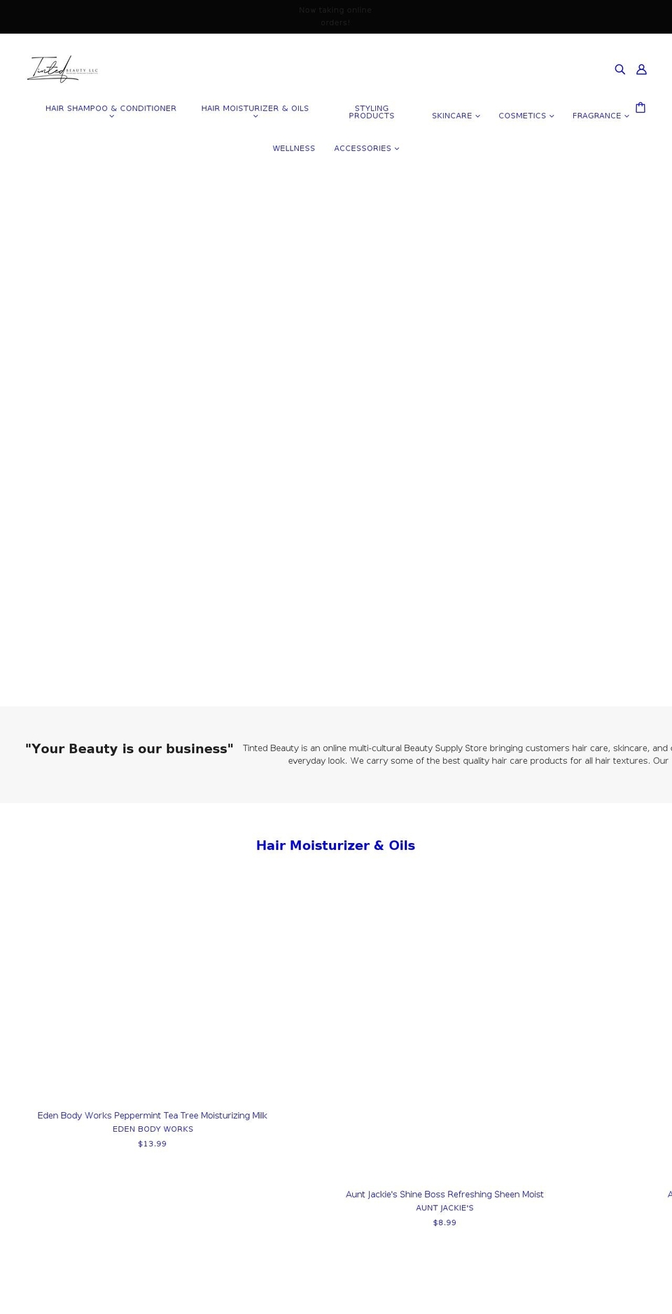 tintedbeautysupplyllc.com shopify website screenshot