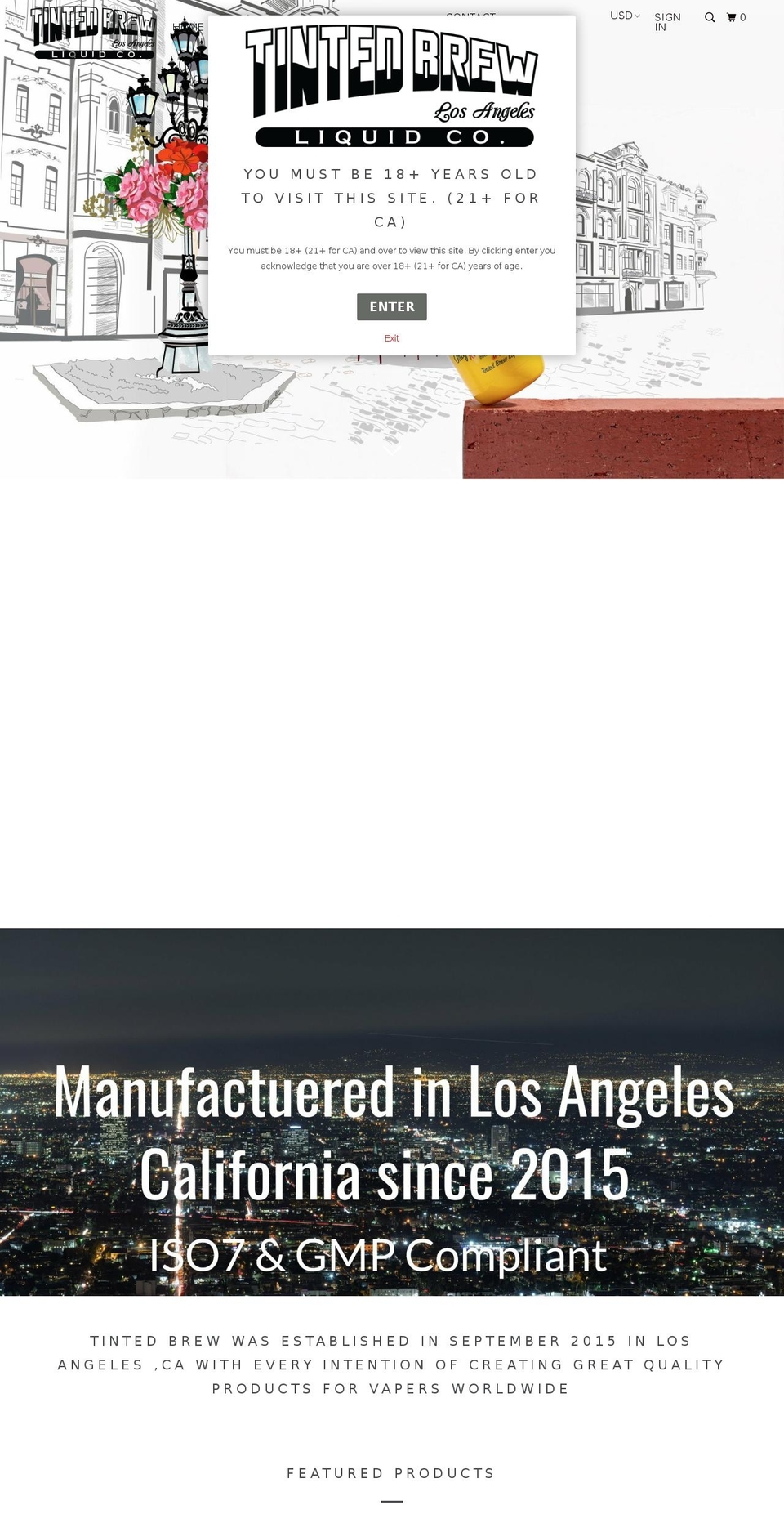 tintedbrew.com shopify website screenshot