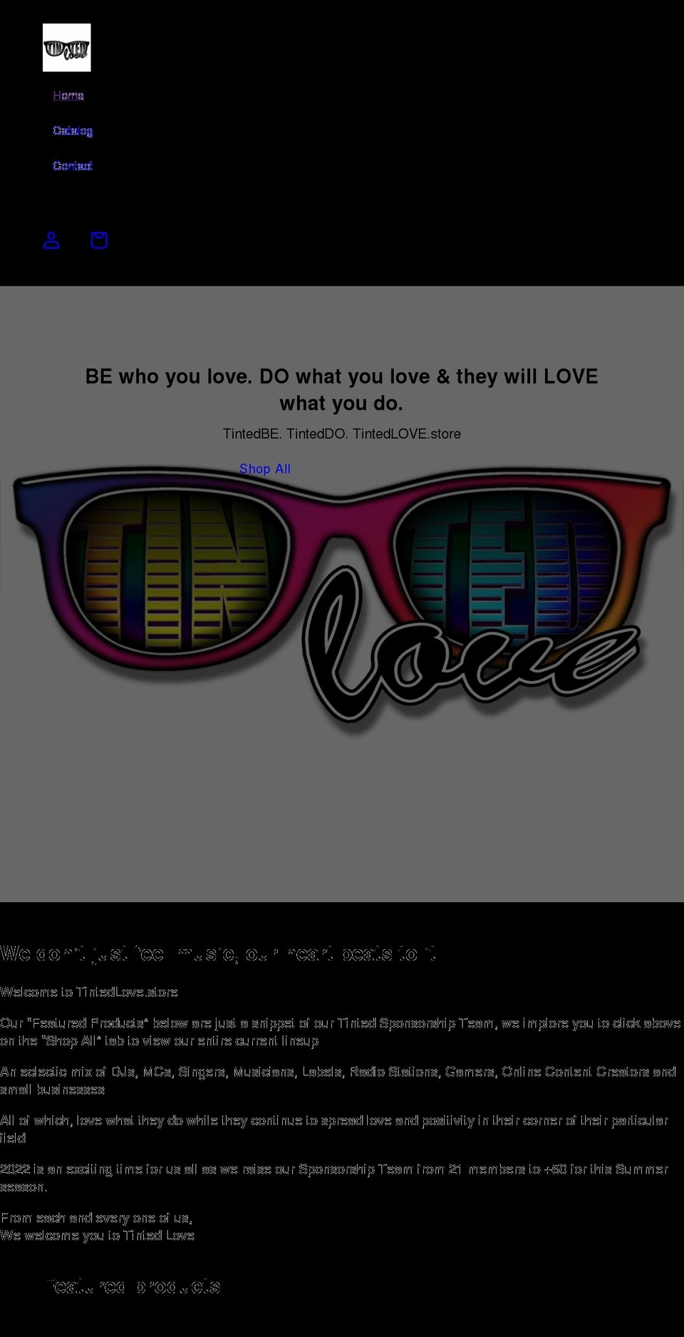 tintedlove.store shopify website screenshot