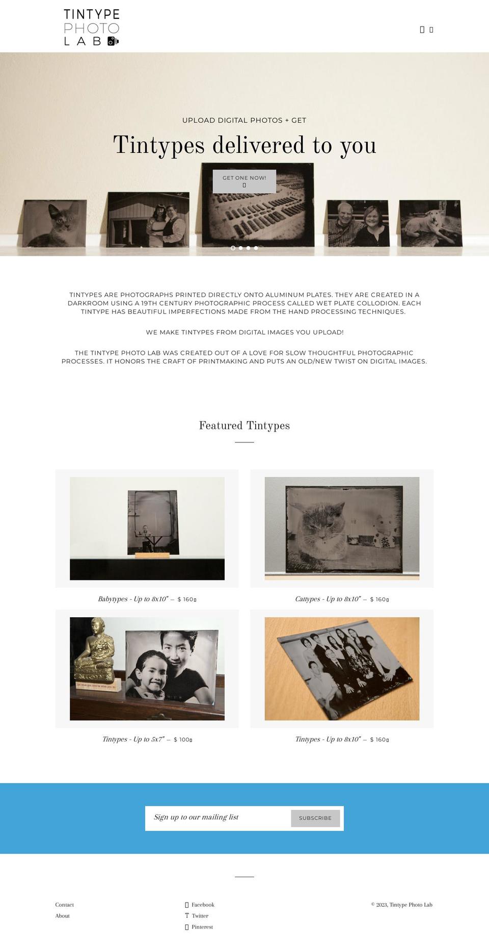 tintypephotolab.myshopify.com shopify website screenshot