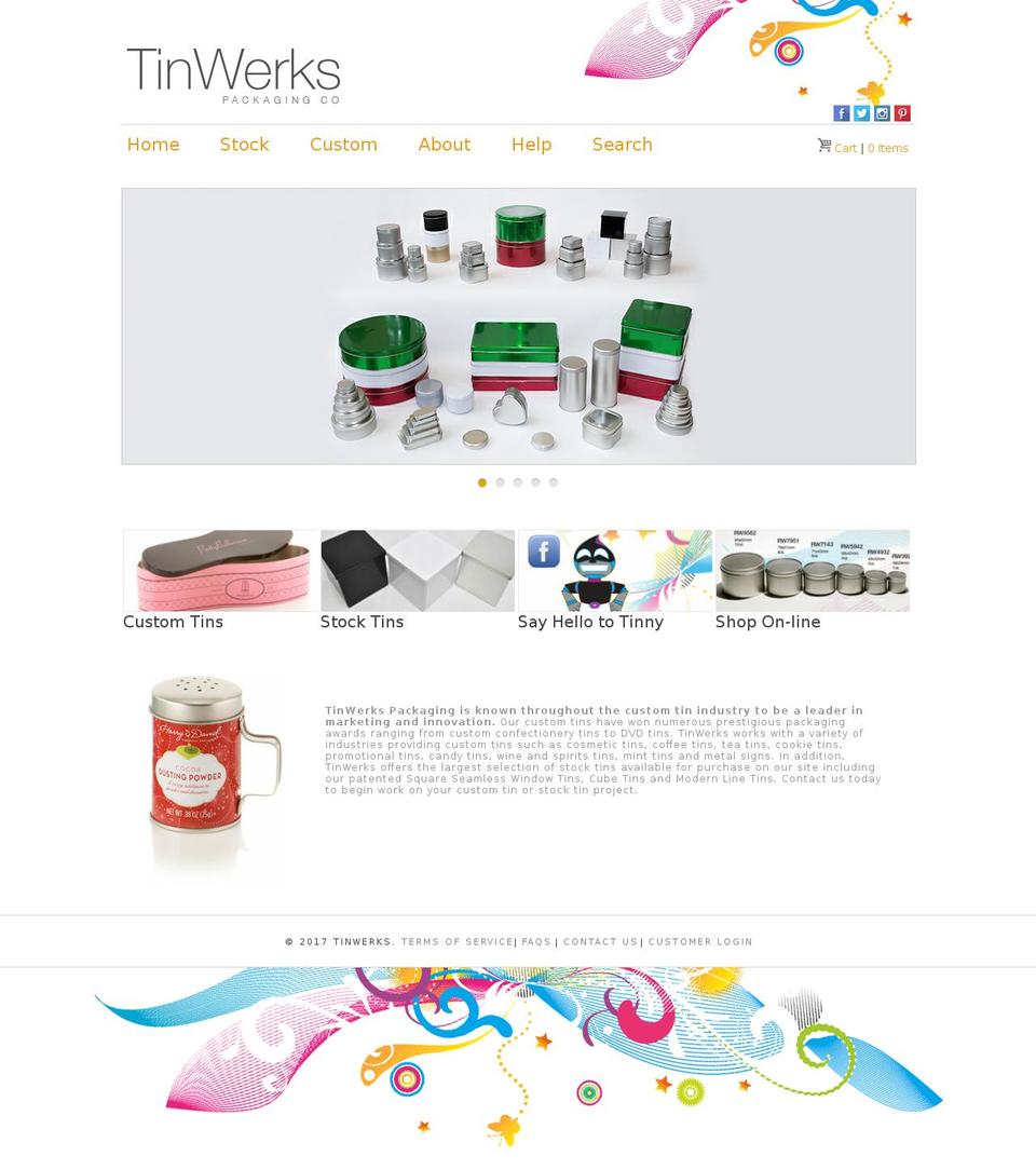 tinwerks.com shopify website screenshot