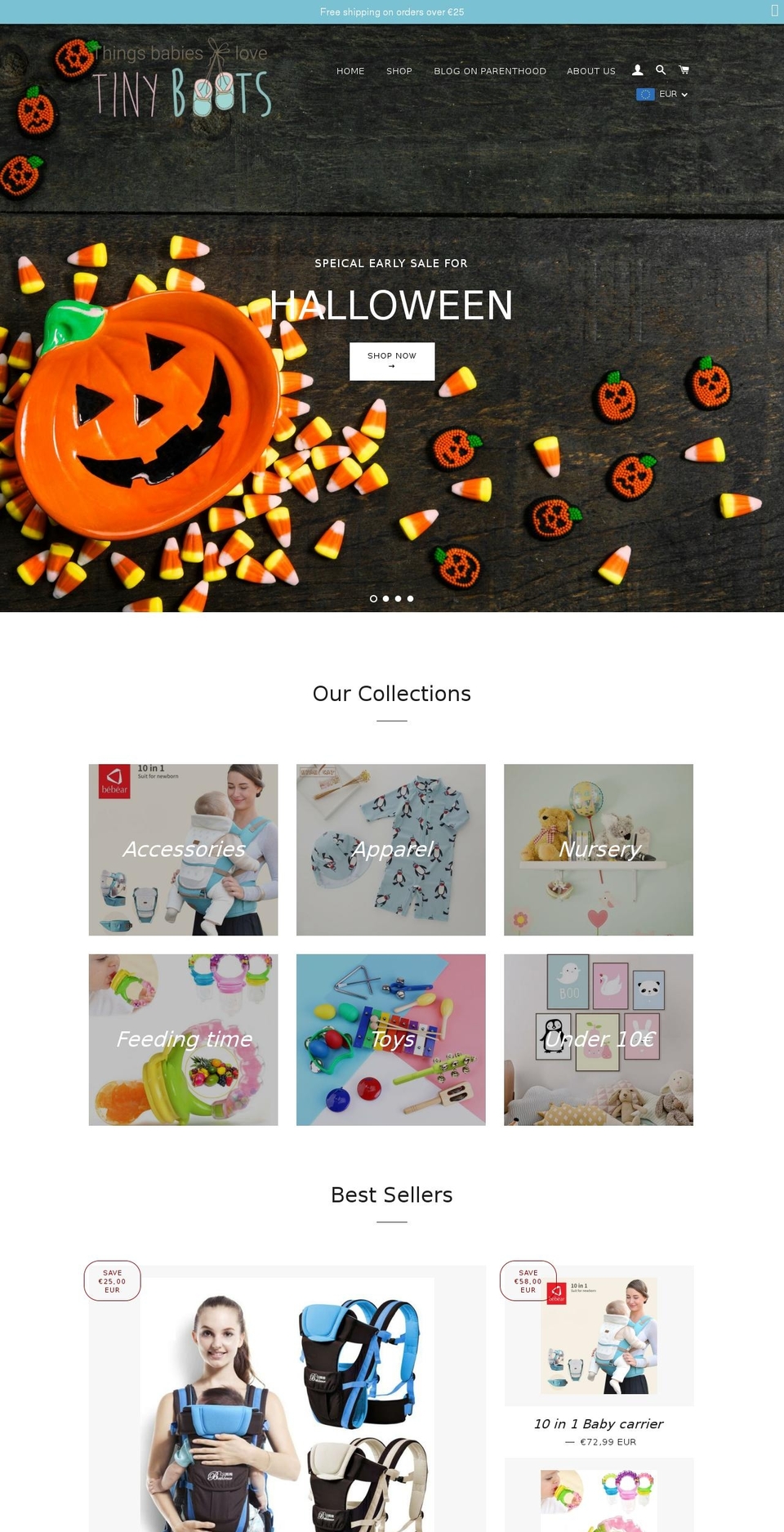 tiny-boots.com — Shopify storefront screenshot