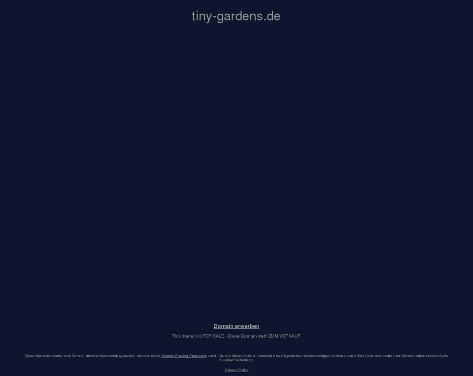 tiny-gardens.de shopify website screenshot