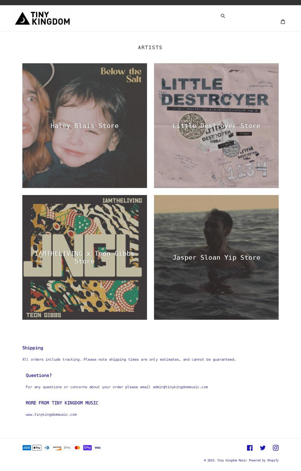 tiny-kingdom-music.myshopify.com shopify website screenshot