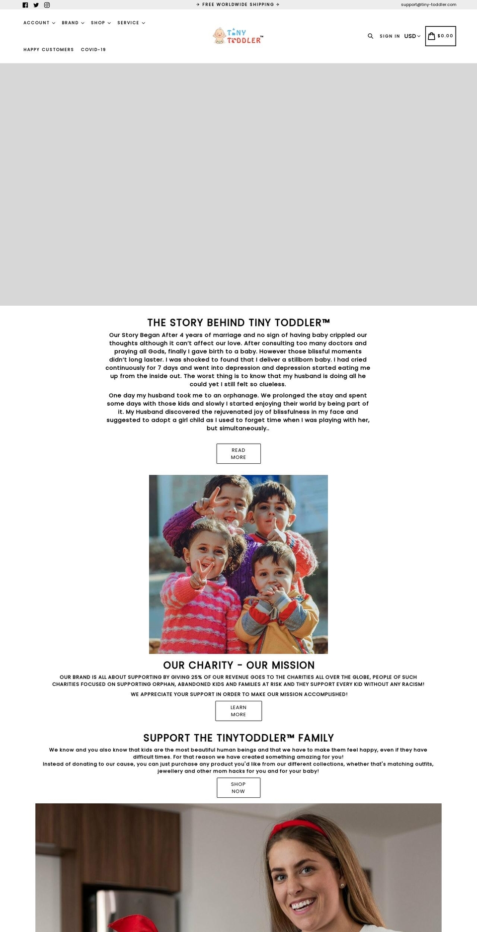 tiny-toddler.com shopify website screenshot