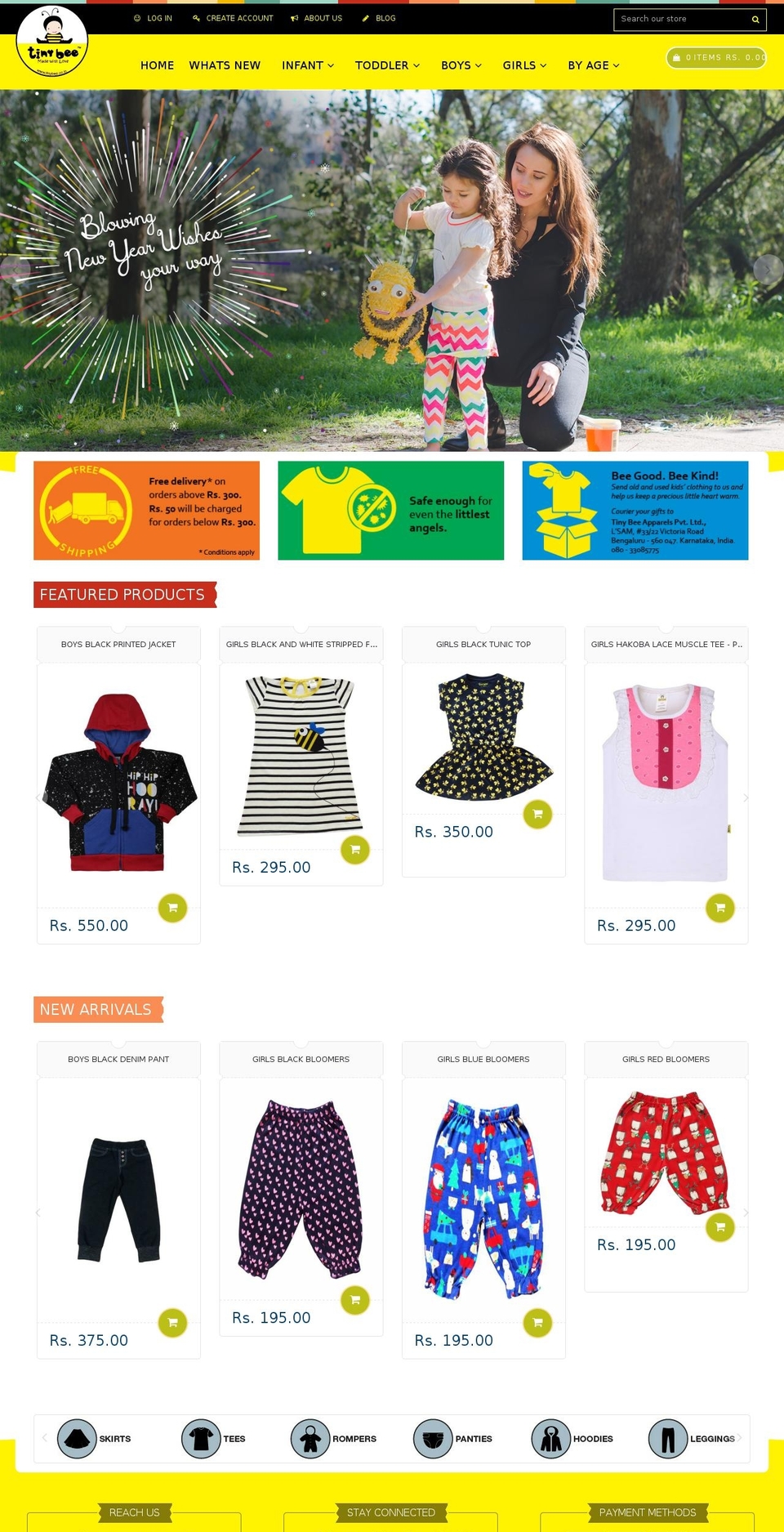 tinybee.in shopify website screenshot