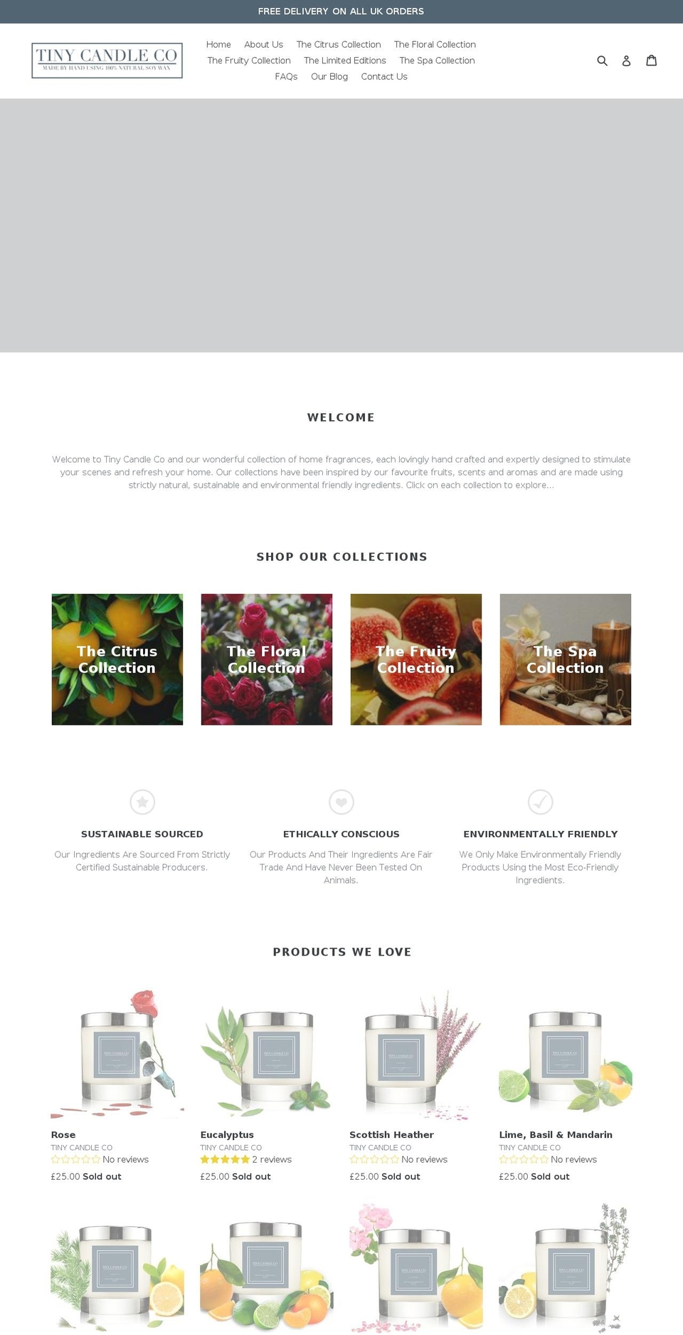 tinycandleco.com — Shopify storefront screenshot