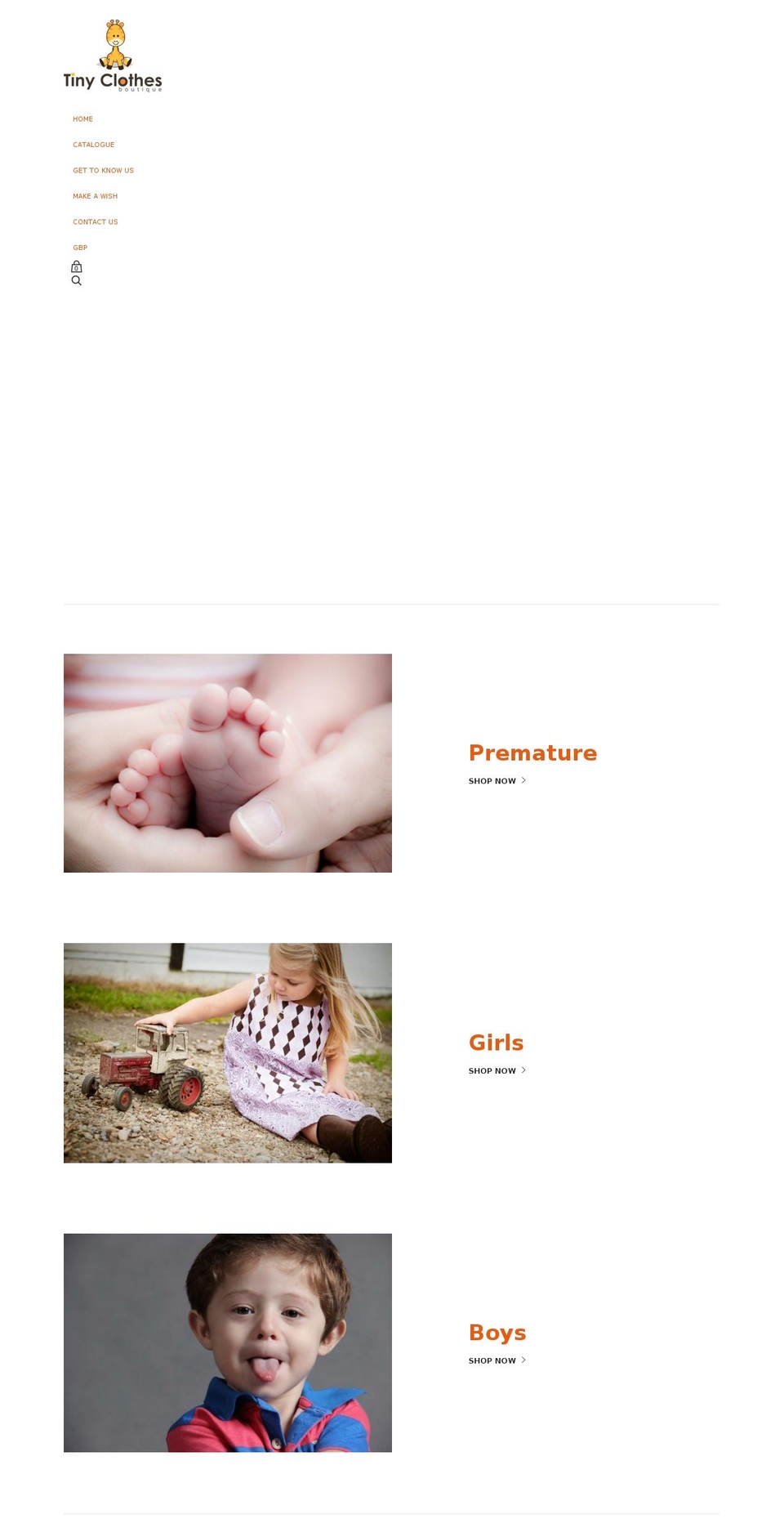 tinyclothesboutique.com — Shopify storefront screenshot