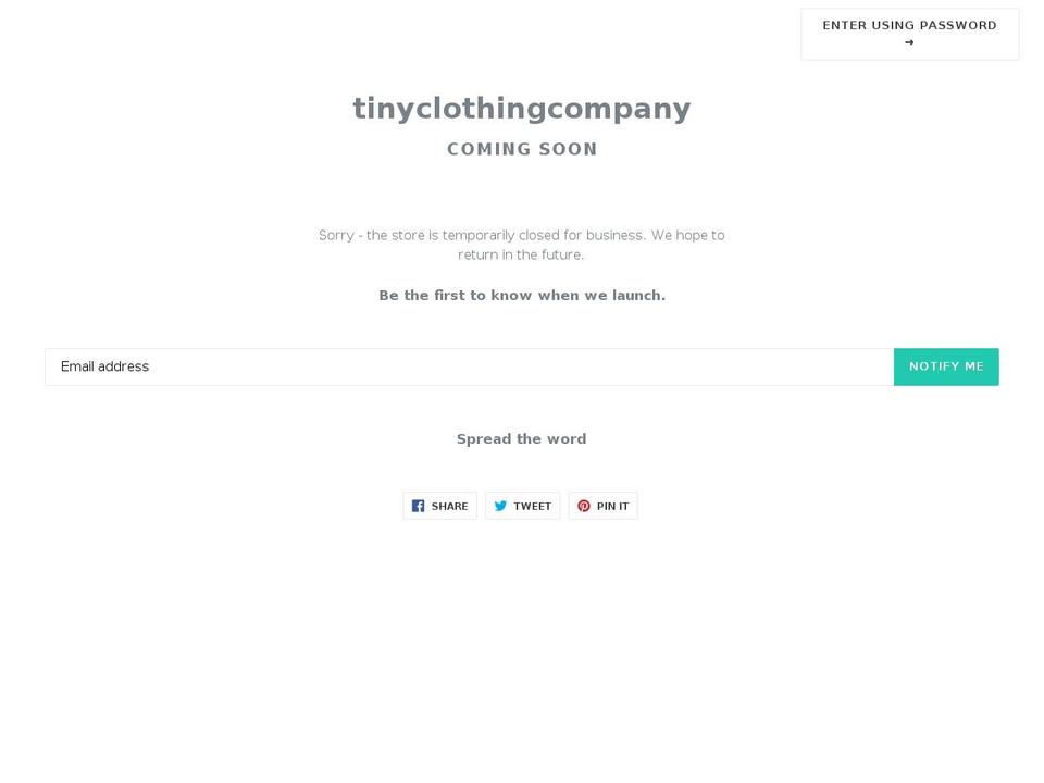 tinyclothingcompany.com shopify website screenshot