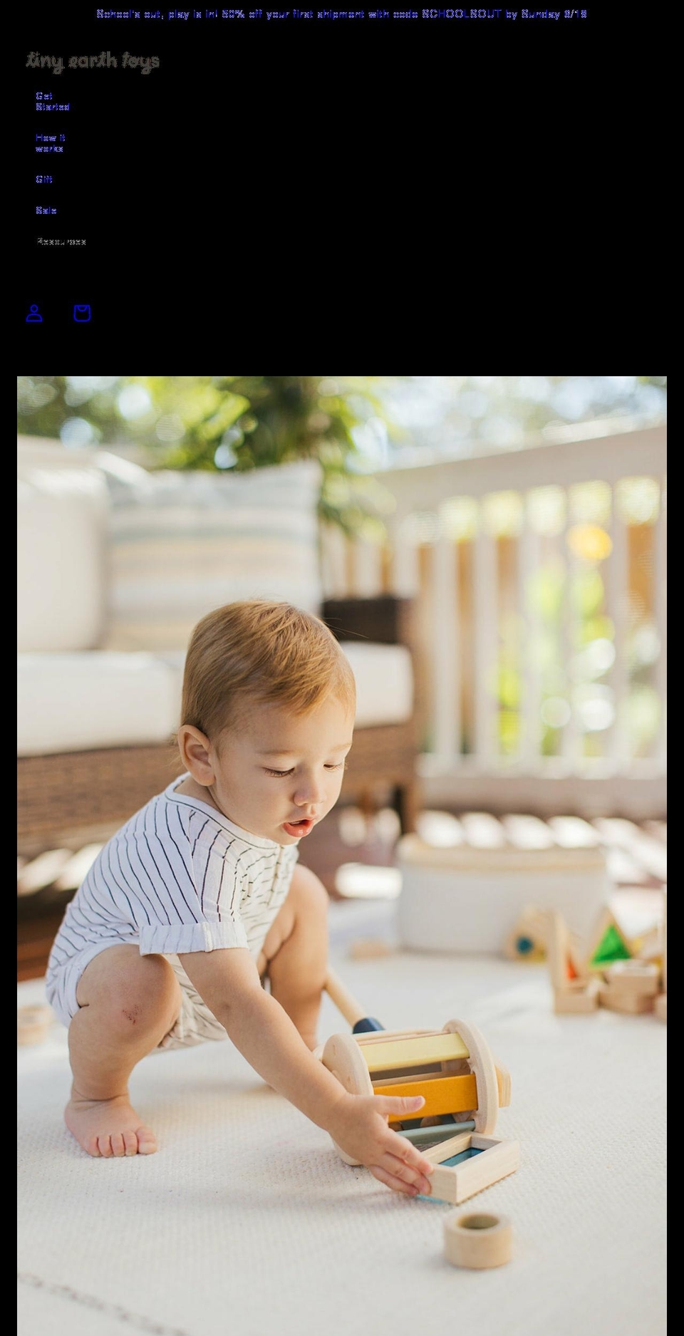 tinyearthtoys.com shopify website screenshot