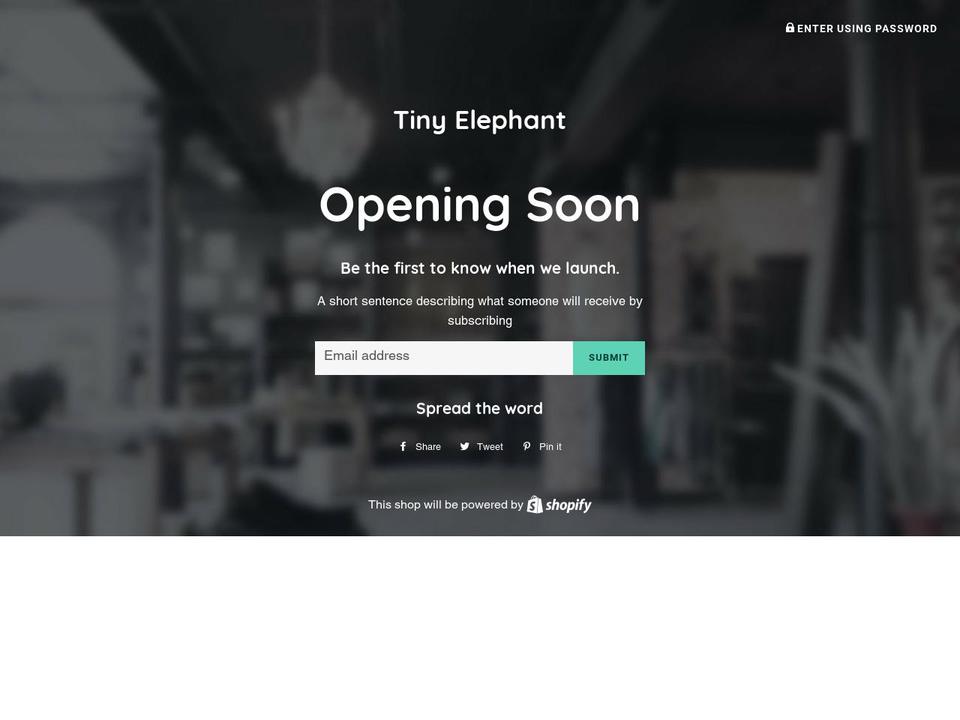 tinyelephant.ca shopify website screenshot