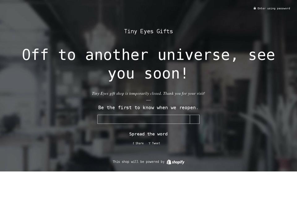 tinyeyesgifts.com shopify website screenshot