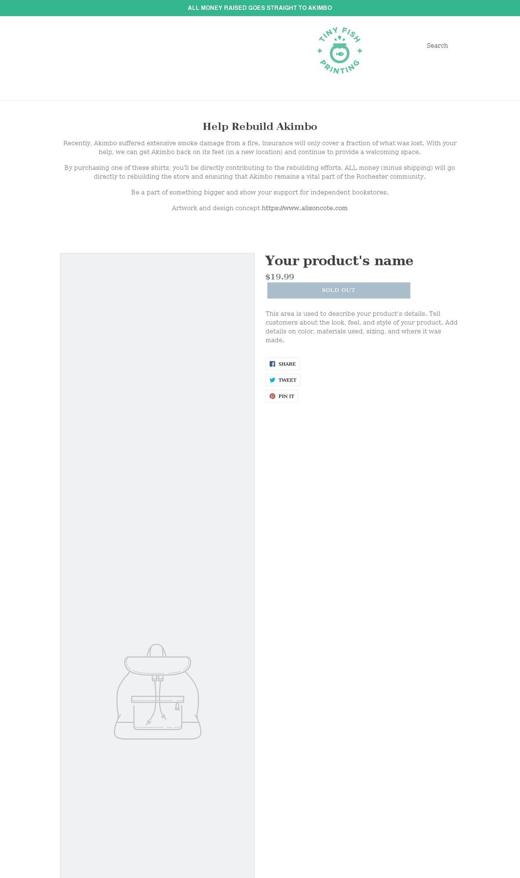 tinyfishstore.com shopify website screenshot