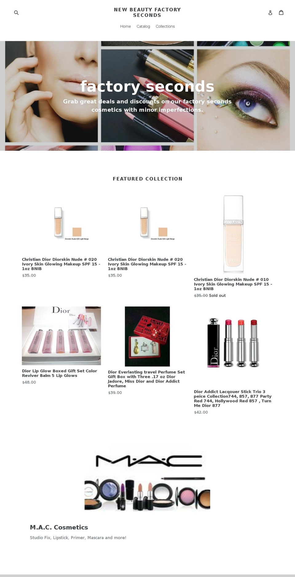 tinyforlessfactoryseconds.com shopify website screenshot