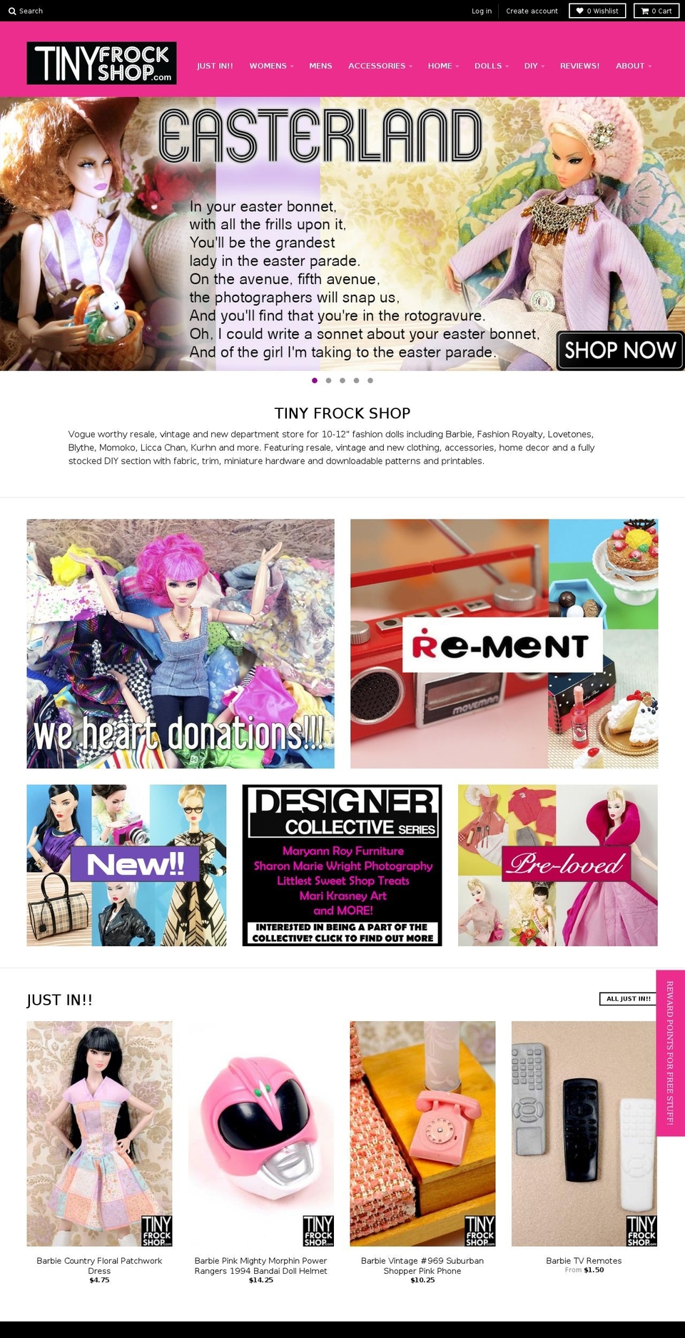 tinyfrockshop.com shopify website screenshot