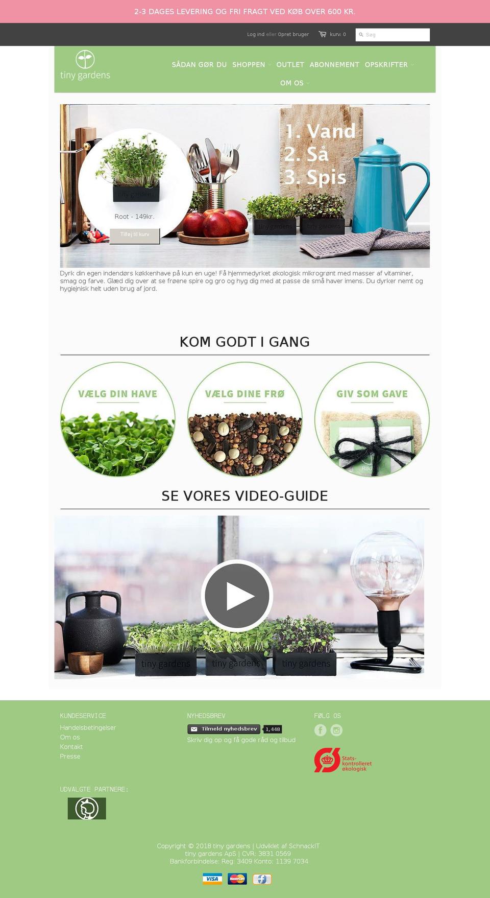 tinygardens.dk shopify website screenshot