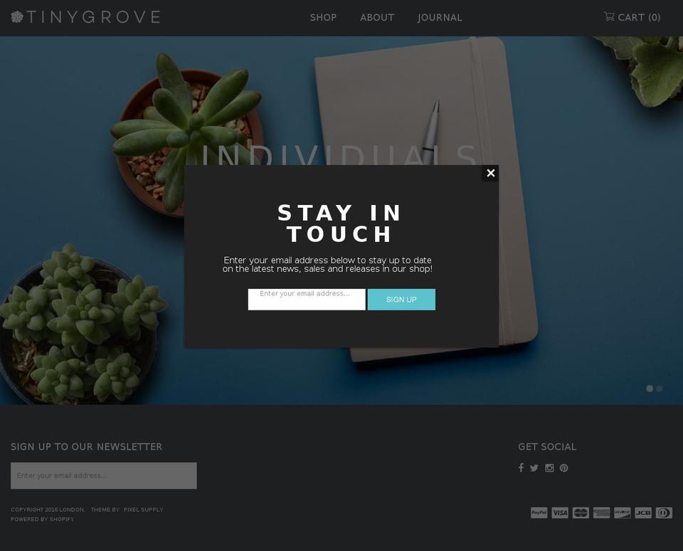 tinygrove.com — Shopify storefront screenshot