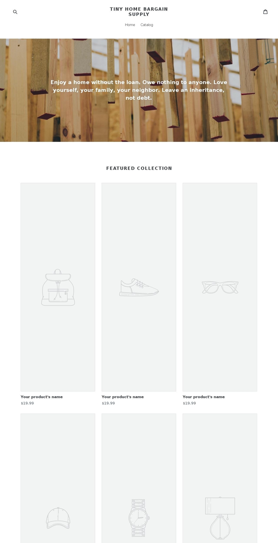 tinyhomebargainsupply.com — Shopify storefront screenshot