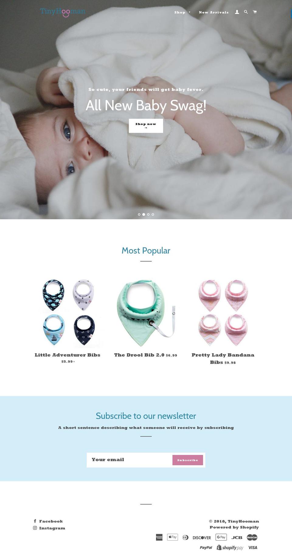 tinyhooman.com — Shopify storefront screenshot