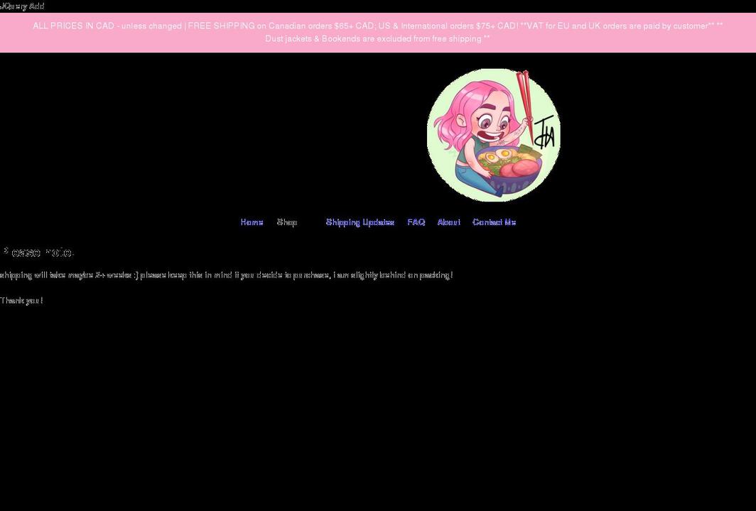 tinyhoomanart.com shopify website screenshot