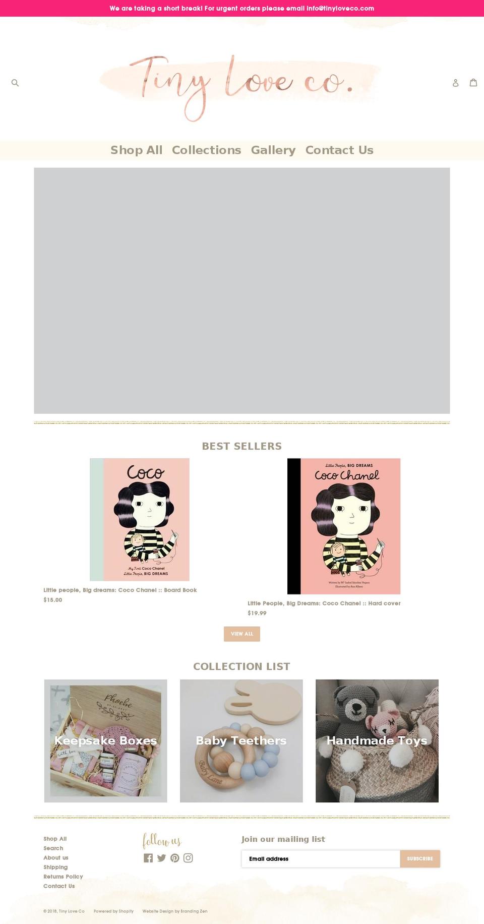 bespoke-gold Shopify theme site example tinyloveco.com