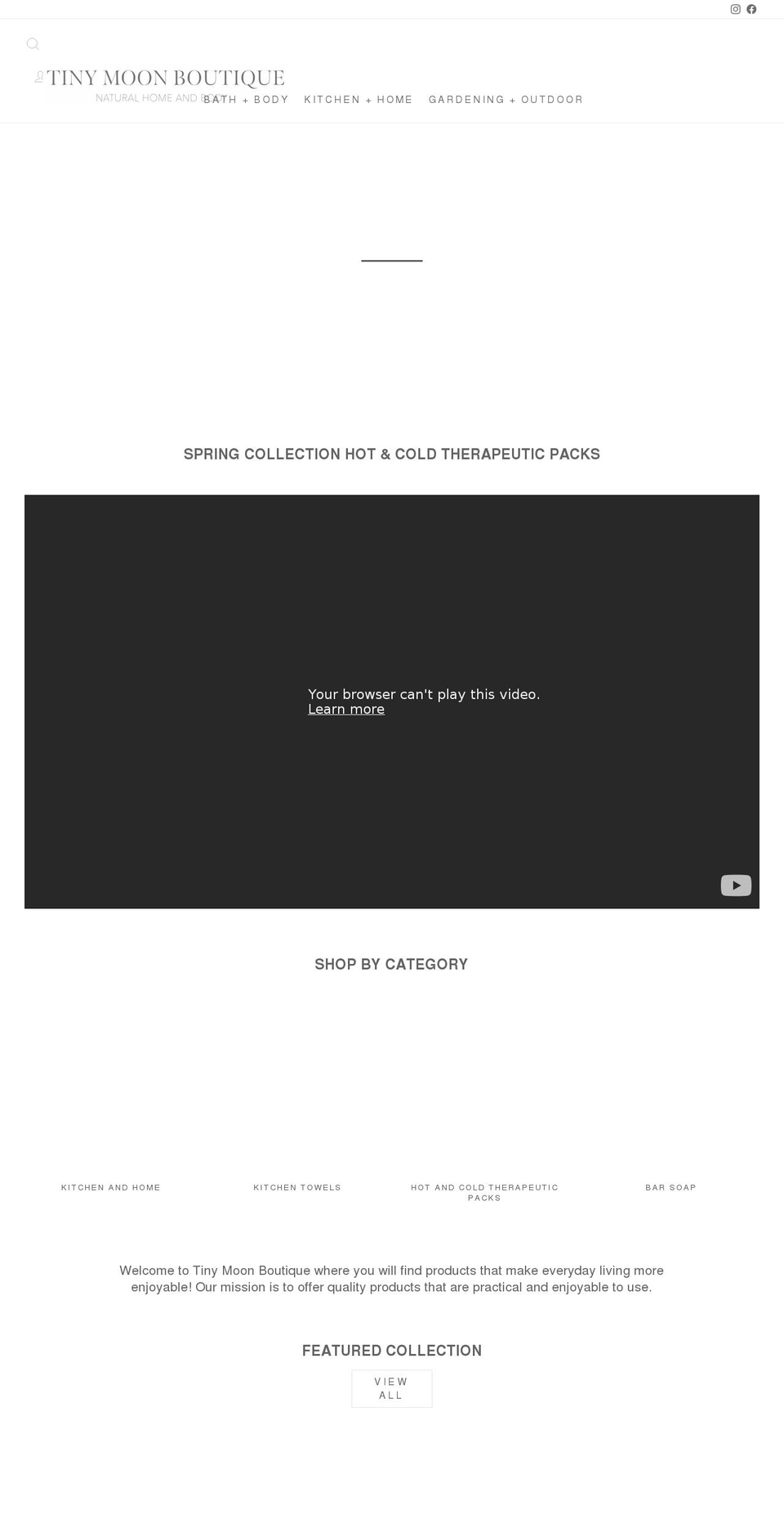 tinymoonboutique.com — Shopify storefront screenshot