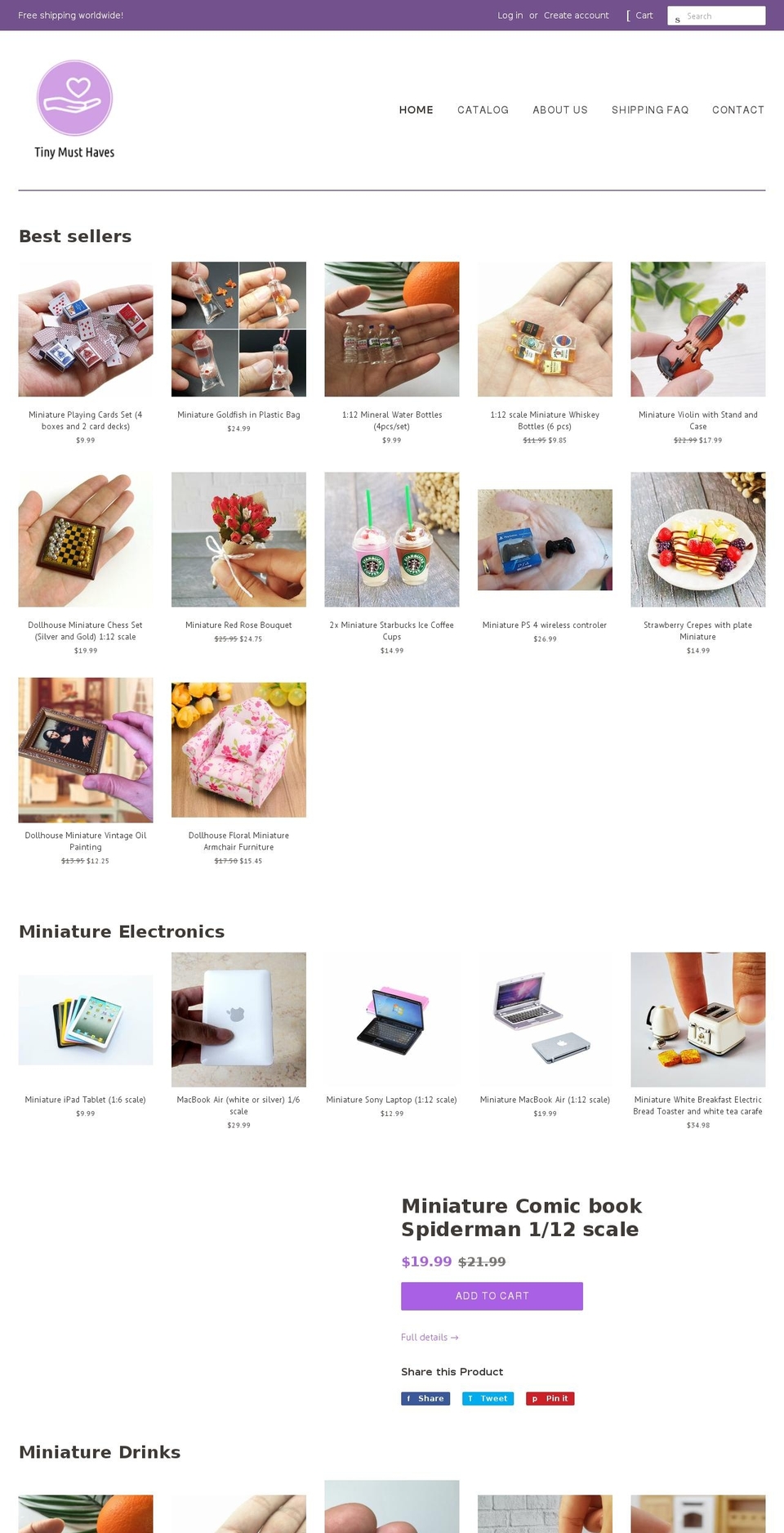 tinymusthaves.com shopify website screenshot
