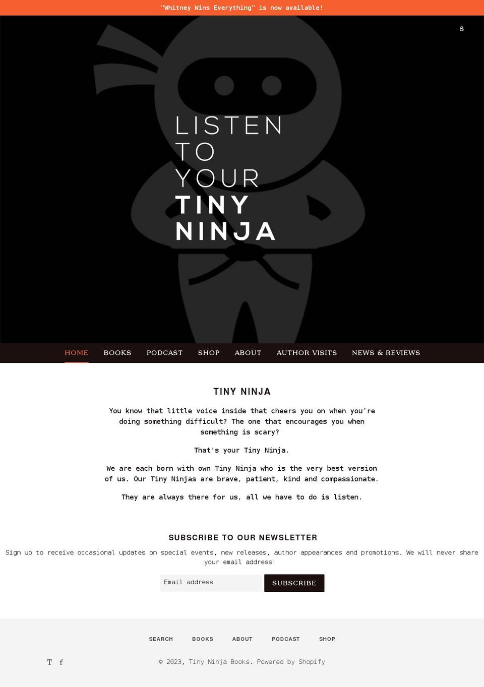 tinyninjabooks.com shopify website screenshot