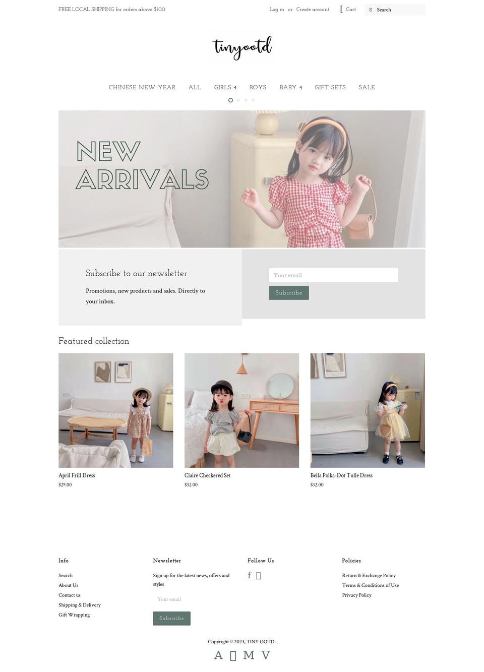tinyootd.com — Shopify storefront screenshot
