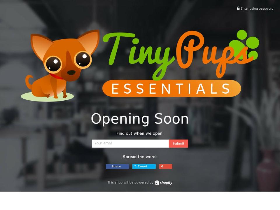 tinypupsessentials.com — Shopify storefront screenshot