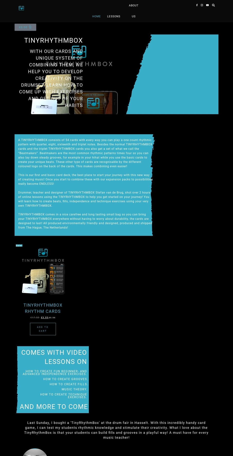tinyrhythmbox.com — Shopify storefront screenshot