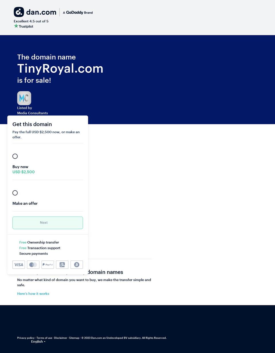 tinyroyal.com — Shopify storefront screenshot