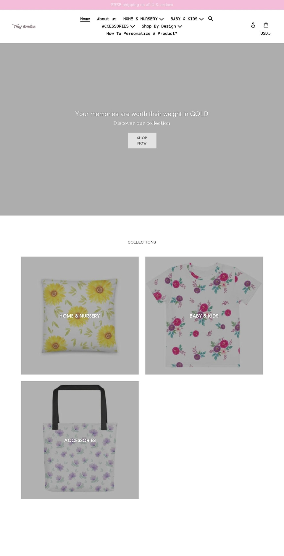 tinysmilesco.com shopify website screenshot