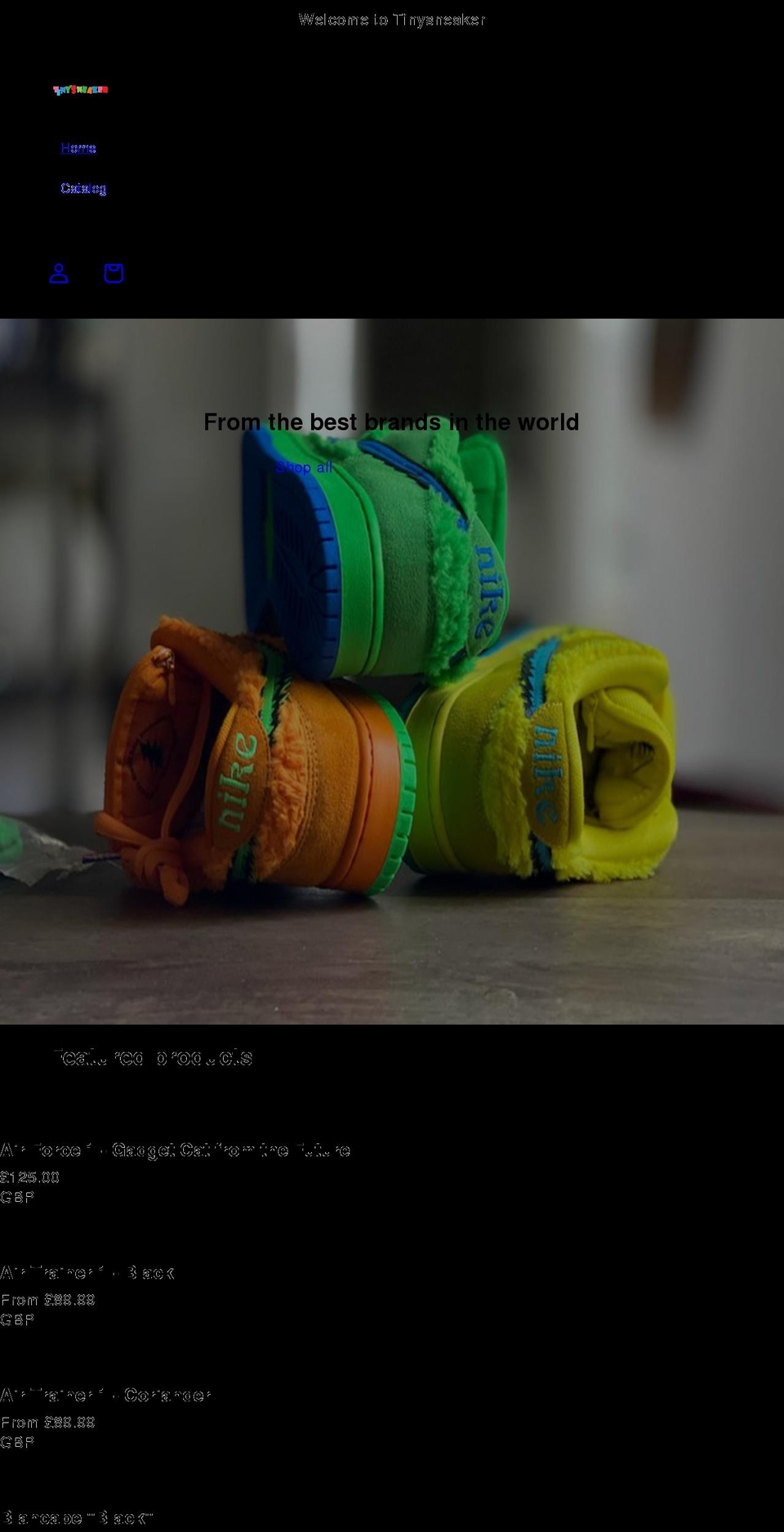 tinysneaker.com shopify website screenshot