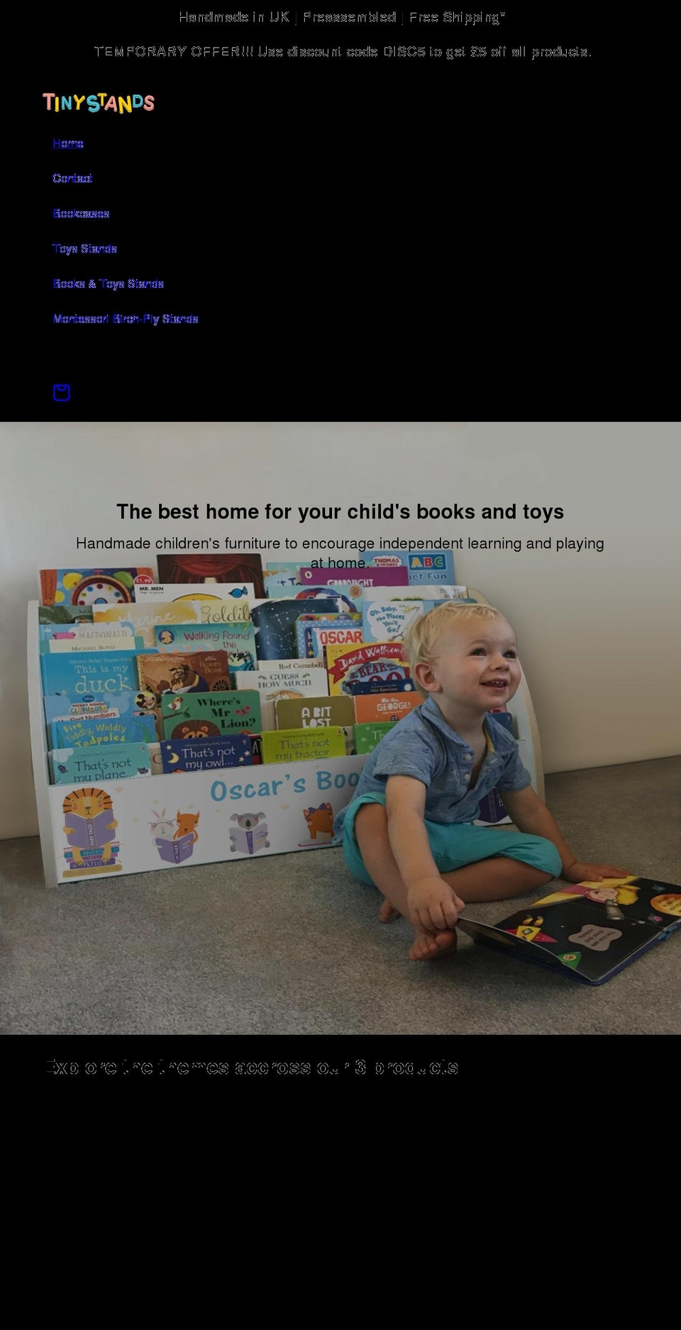 tinystands.co.uk shopify website screenshot