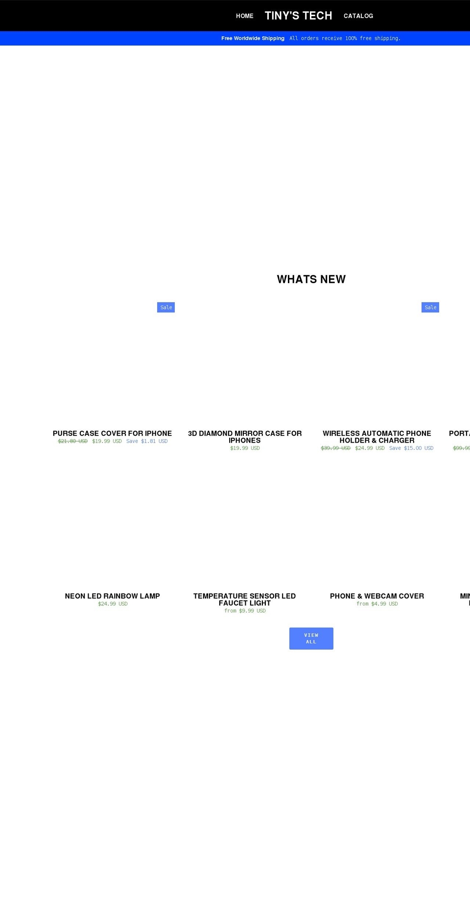 tinystechshop.com shopify website screenshot