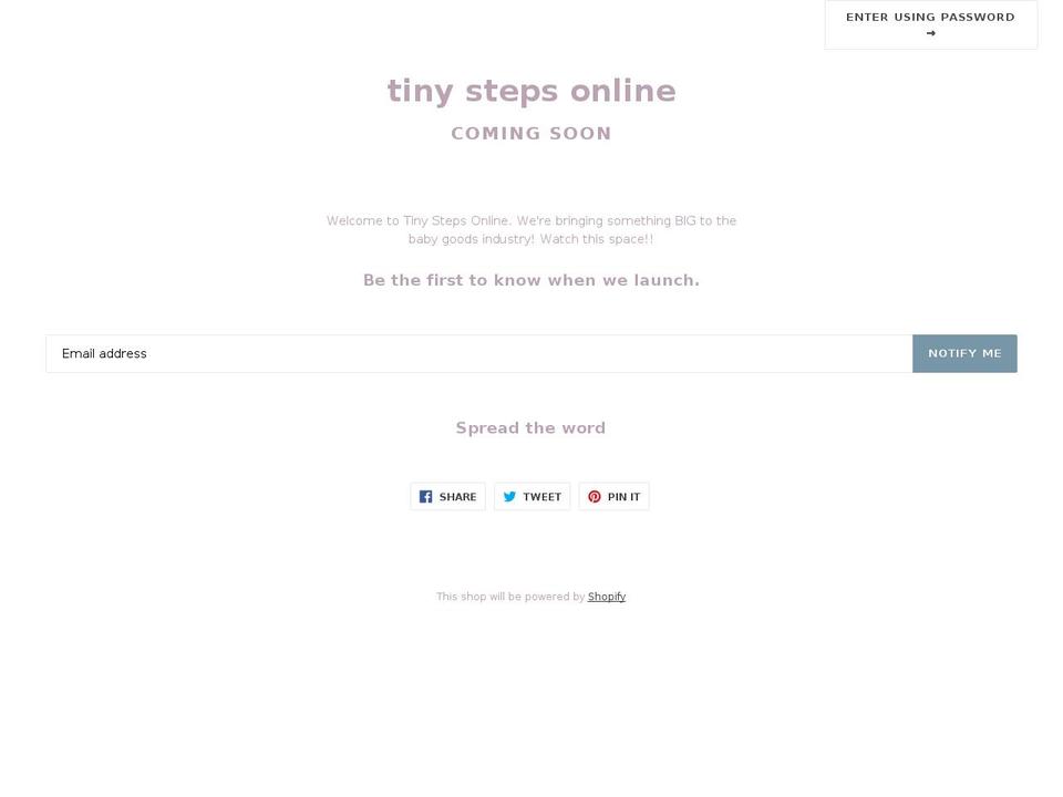 tinysteps.com.au shopify website screenshot