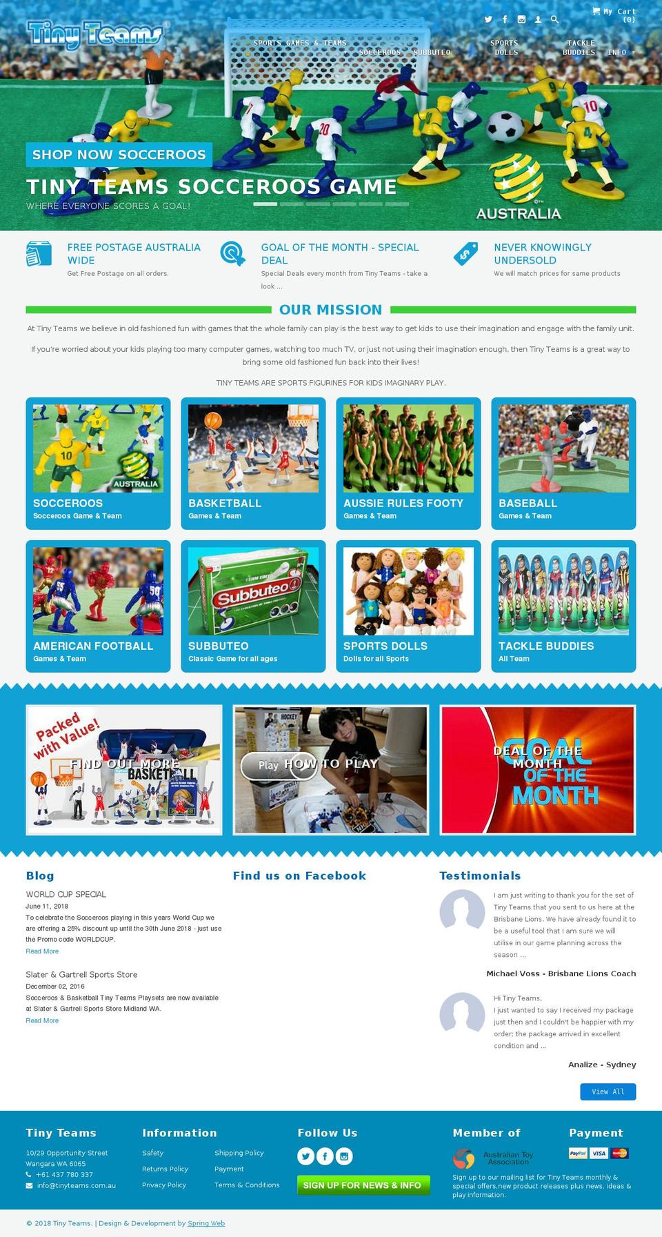 tinyteams.com.au shopify website screenshot