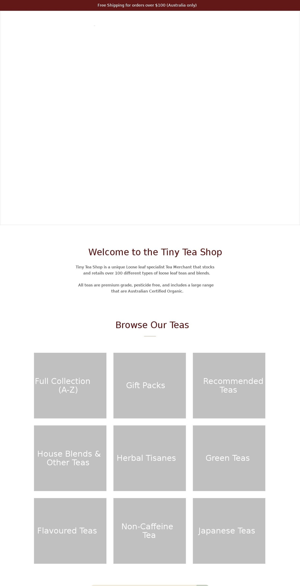 tinyteashop.com.au shopify website screenshot