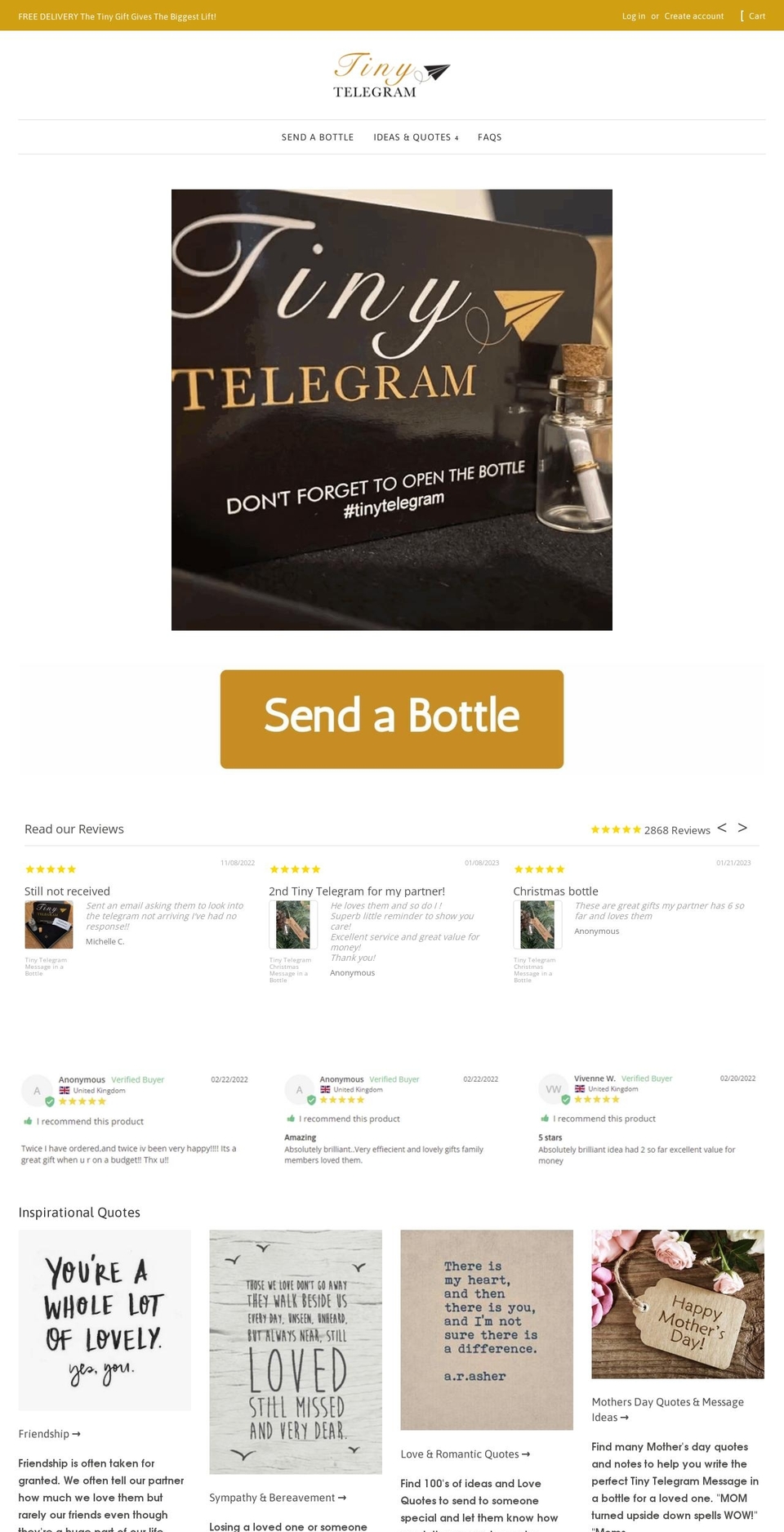 tinytelegram.com — Shopify storefront screenshot