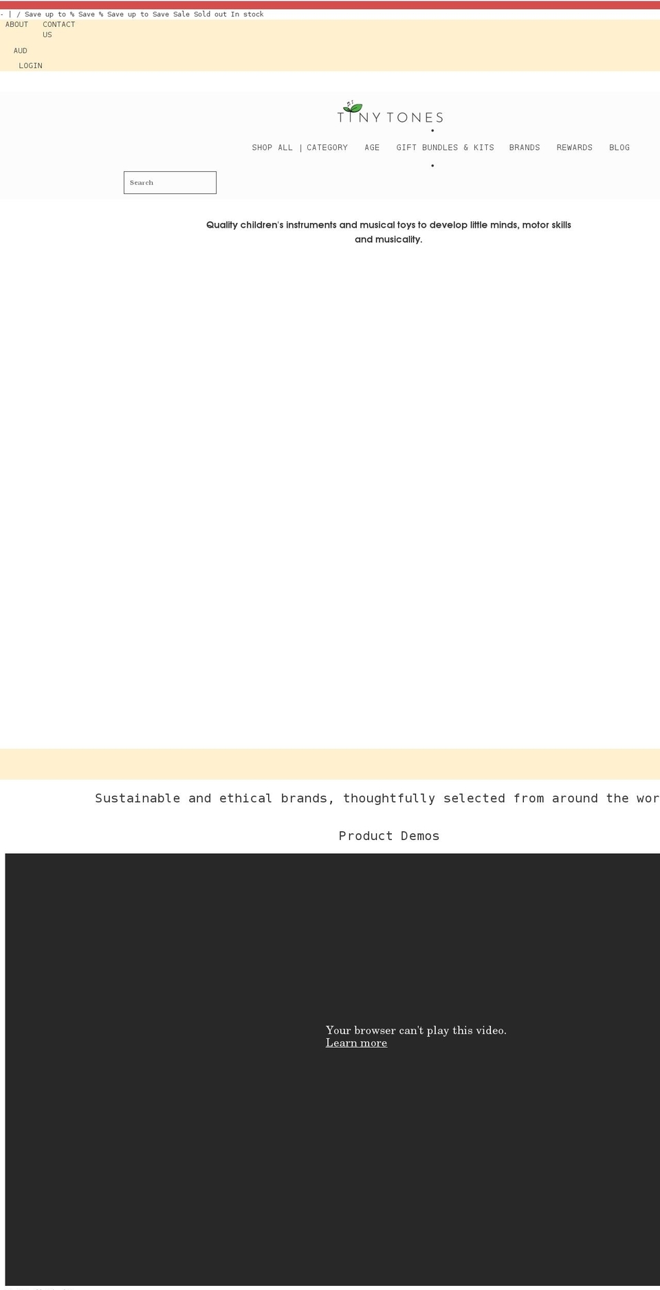 tinytones.com.au shopify website screenshot