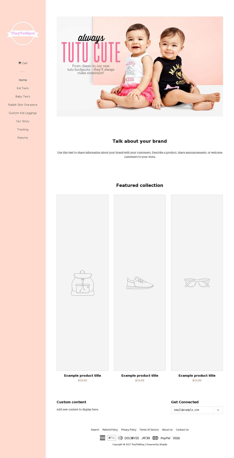 tinytotspot.com shopify website screenshot