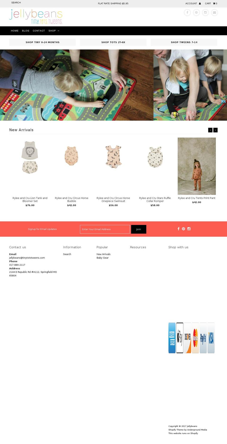 tinytotstweens.com shopify website screenshot
