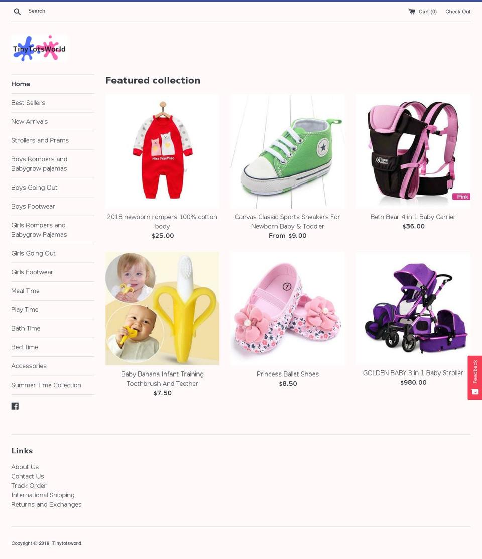 tinytotsworld.com — Shopify storefront screenshot