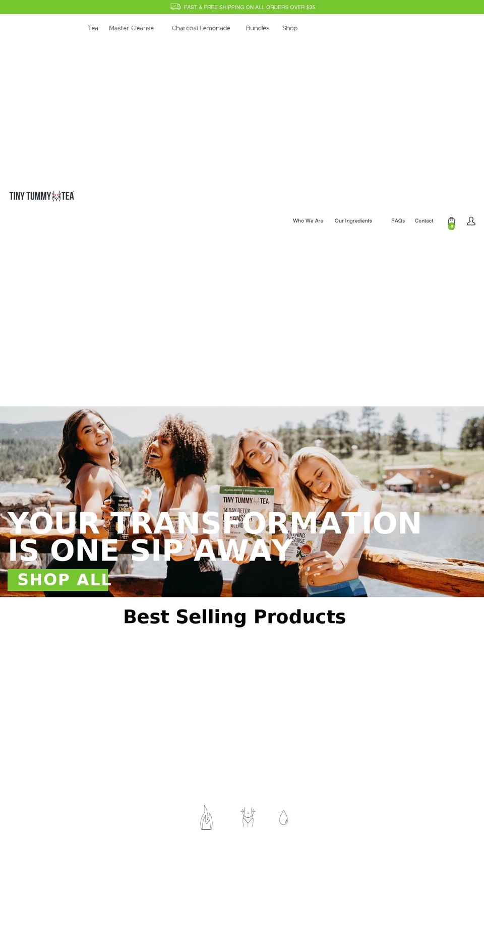 tinytummytea.com shopify website screenshot
