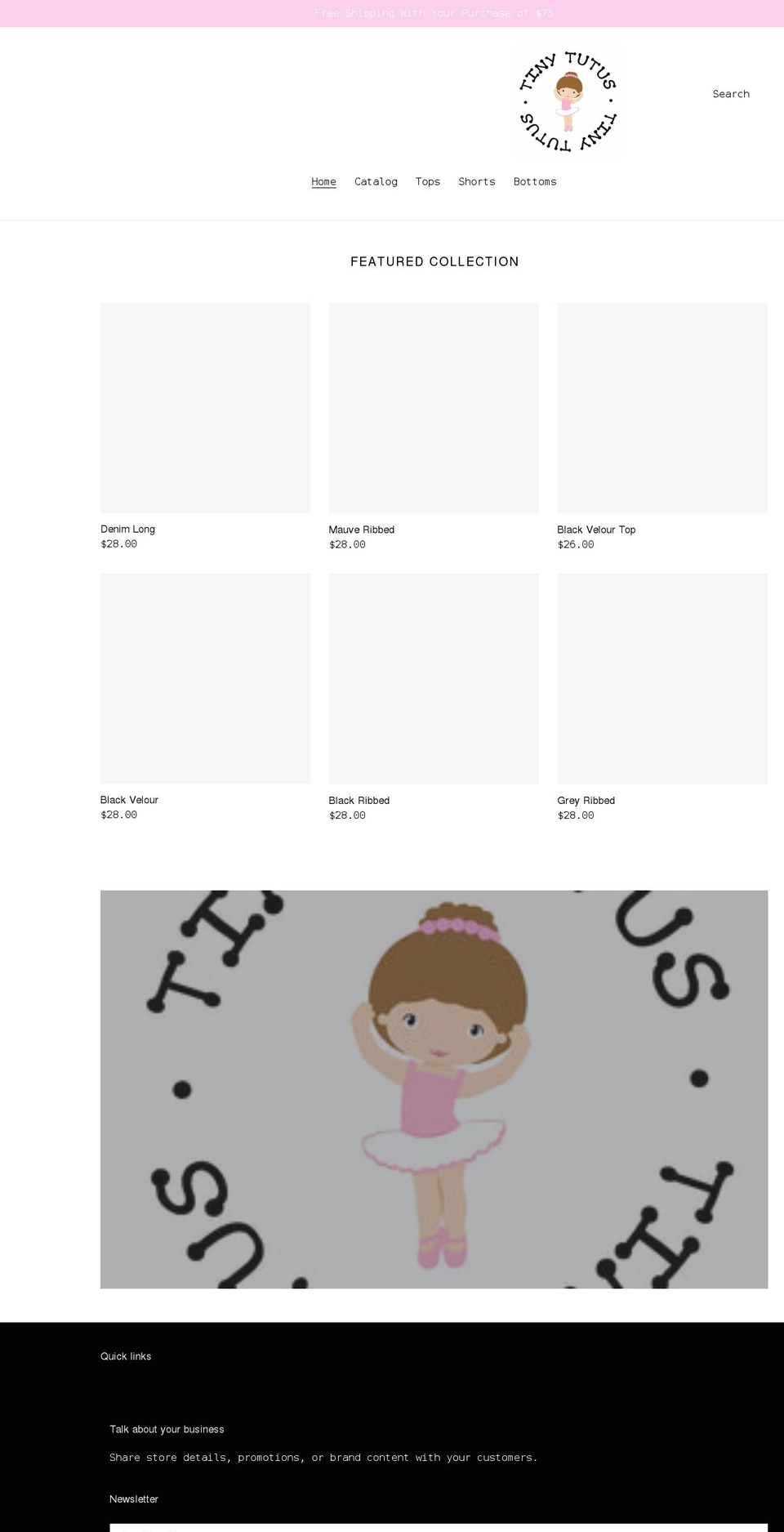 tinytutus.us shopify website screenshot